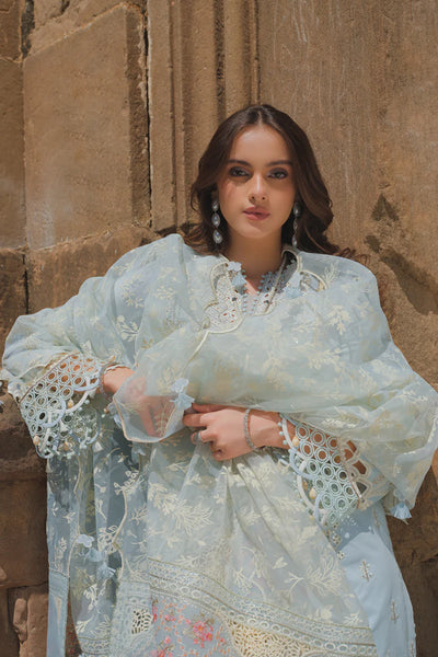 Qalamkar Unstitched 3 Piece Embroidered Lawn Suit BE-02 Mina - Eid Collection D & M COLLECTION AND NIZAMI JEWELRY