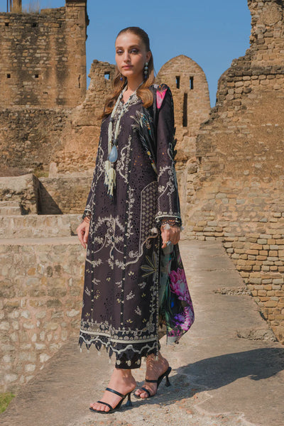 Qalamkar Unstitched 3 Piece Embroidered Lawn Suit BE-03 Inez - Eid Collection D & M COLLECTION AND NIZAMI JEWELRY