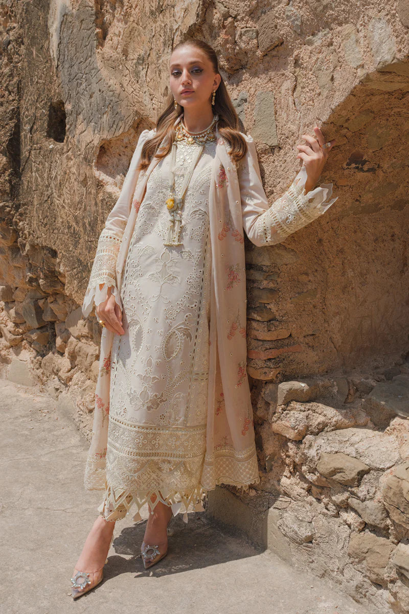 Qalamkar Unstitched 3 Piece Embroidered Lawn Suit BE-04 Laine - Eid Collection D & M COLLECTION AND NIZAMI JEWELRY