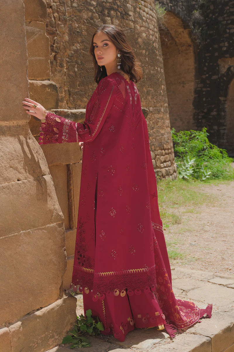 Qalamkar Unstitched 3 Piece Embroidered Lawn Suit BE-06 Rhea - Eid Collection D & M COLLECTION AND NIZAMI JEWELRY