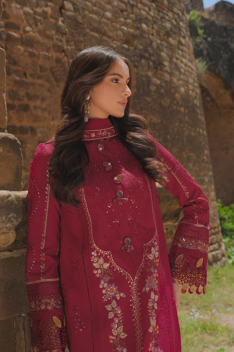 Qalamkar Unstitched 3 Piece Embroidered Lawn Suit BE-06 Rhea - Eid Collection D & M COLLECTION AND NIZAMI JEWELRY