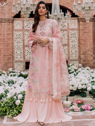 RajBari Unstitched 3 Piece Embroidered Chikankari Suit RB22 7A - Luxury Collection