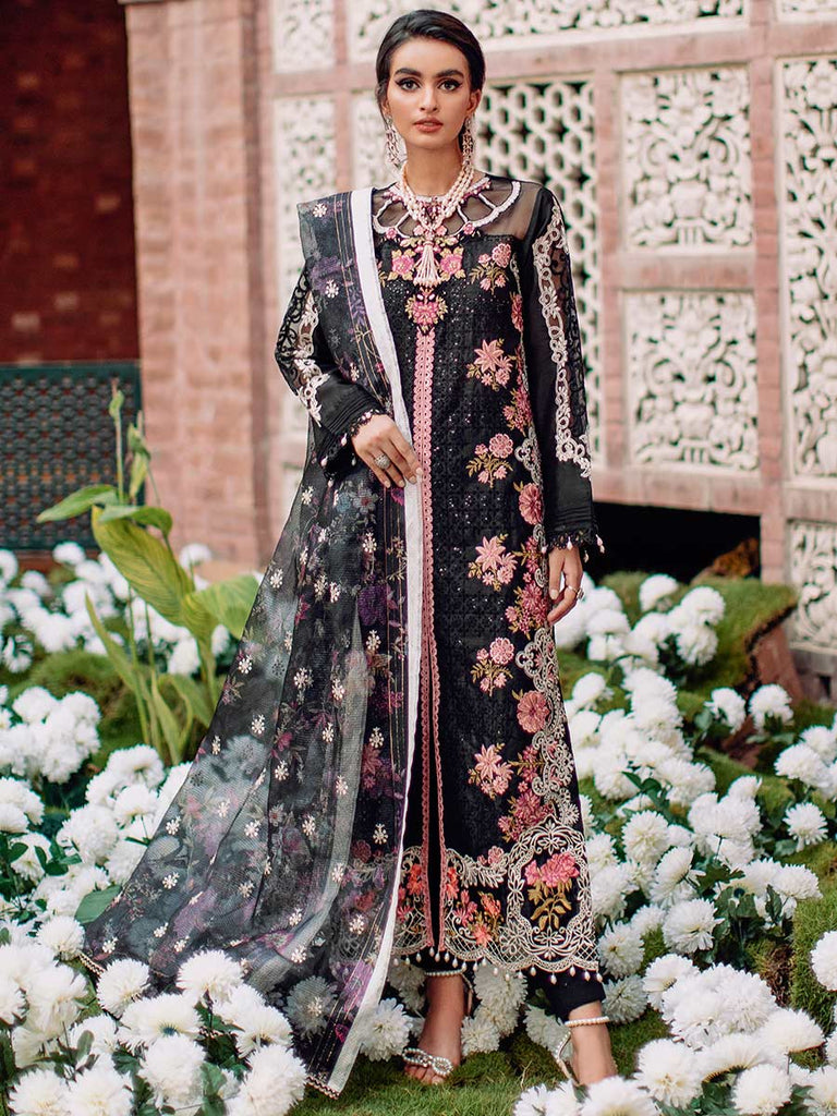 RajBari Unstitched 3 Piece Embroidered Chikankari Suit RB22 7B - Luxury Collection