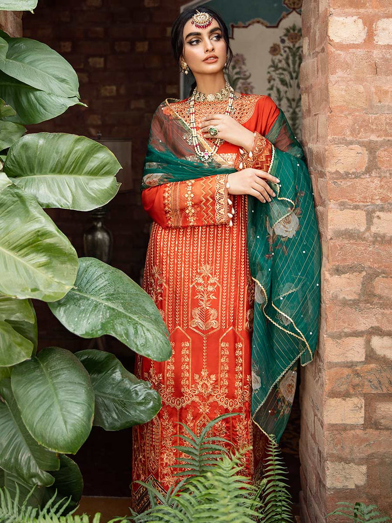 RajBari Unstitched 3 Piece Embroidered Viscose Silk Suit RB22 4A - Luxury Collection