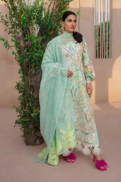 Rang Rasiya Premium Unstitched 3 Piece Embroidered Lawn Suit D-01 MOONSTONE - Luxury Summer Collection D & M COLLECTION AND NIZAMI JEWELRY