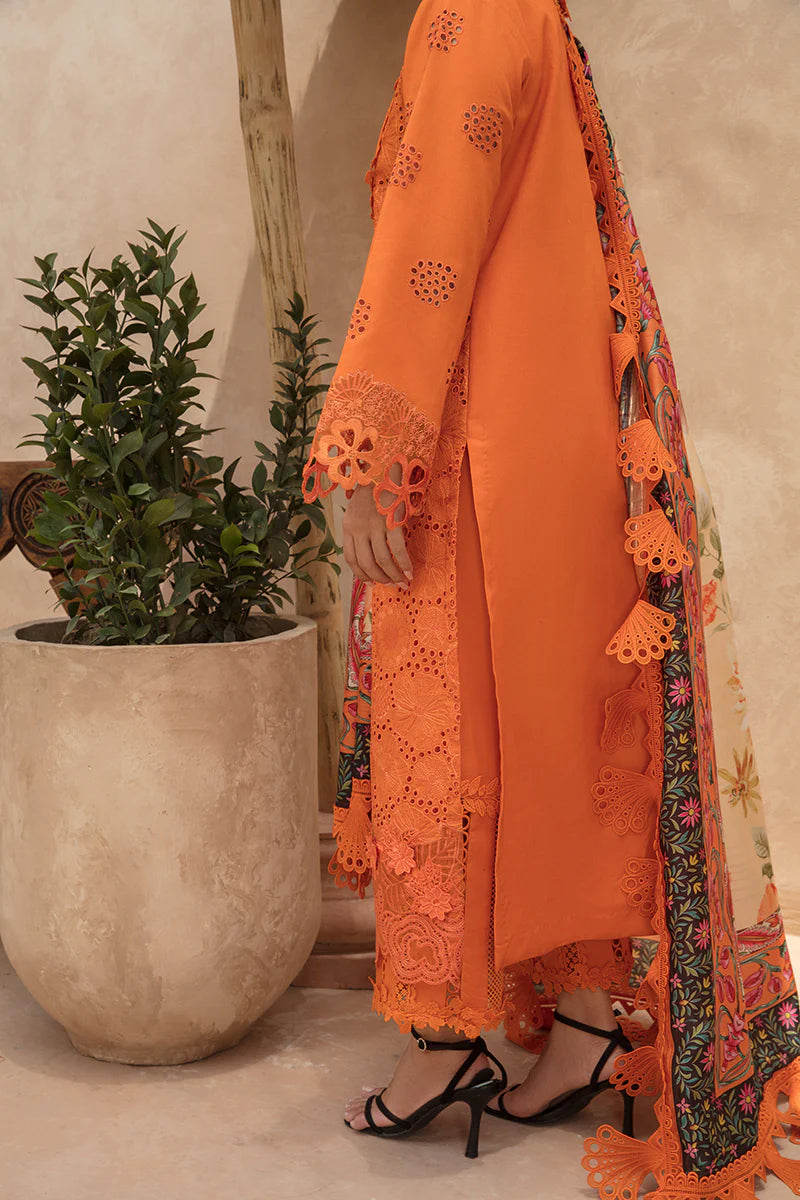 Rang Rasiya Premium Unstitched 3 Piece Embroidered Lawn Suit D-02 MADEIRA - Luxury Summer Collection D & M COLLECTION AND NIZAMI JEWELRY