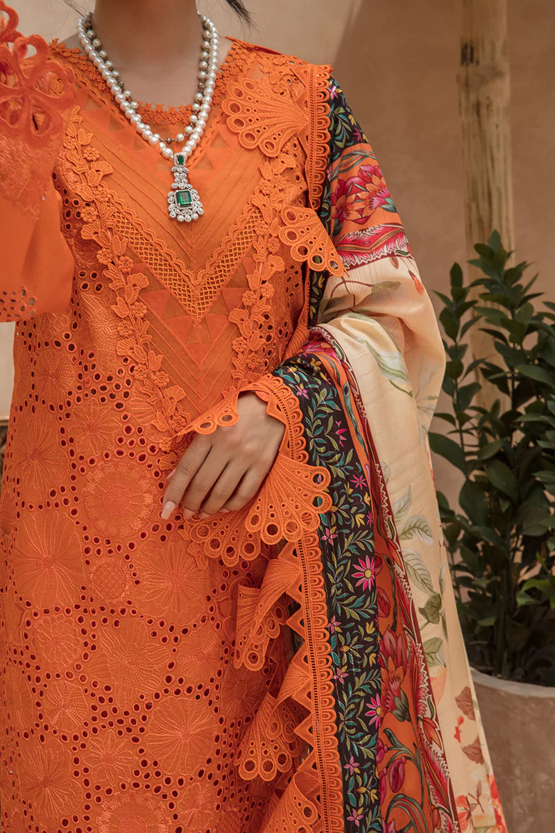 Rang Rasiya Premium Unstitched 3 Piece Embroidered Lawn Suit D-02 MADEIRA - Luxury Summer Collection D & M COLLECTION AND NIZAMI JEWELRY