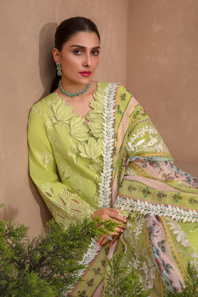 Rang Rasiya Premium Unstitched 3 Piece Embroidered Lawn Suit D-05 LIME - Luxury Summer Collection D & M COLLECTION AND NIZAMI JEWELRY