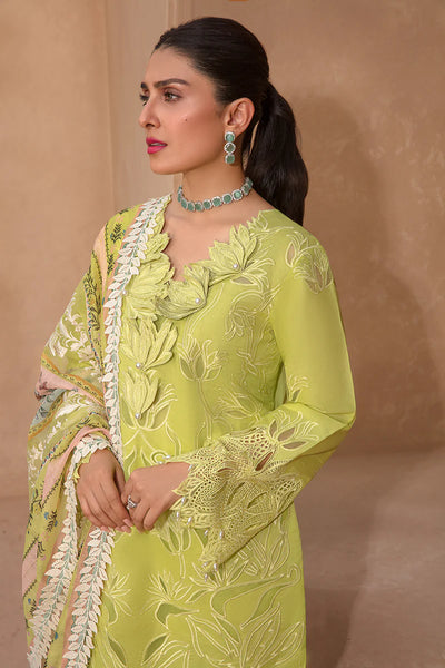 Rang Rasiya Premium Unstitched 3 Piece Embroidered Lawn Suit D-05 LIME - Luxury Summer Collection D & M COLLECTION AND NIZAMI JEWELRY