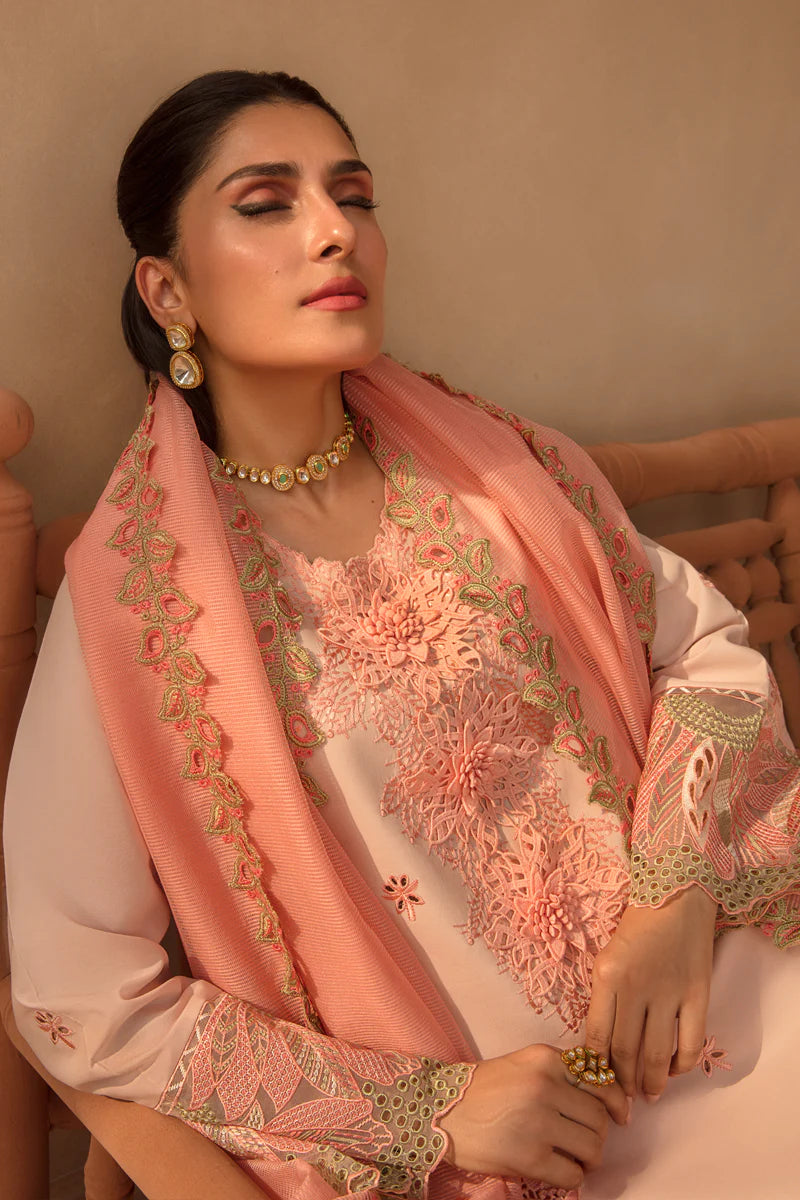 Rang Rasiya Premium Unstitched 3 Piece Embroidered Lawn Suit D-07 MARGANITE - Luxury Summer Collection D & M COLLECTION AND NIZAMI JEWELRY