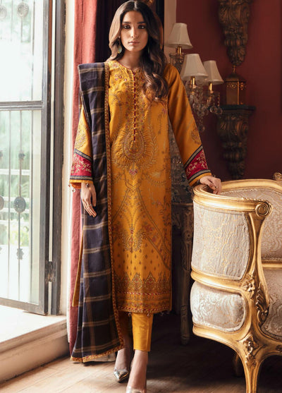 Relic By Iznik Stitched 3 Piece Embroidered Khaddar Suit IZ21R IPW-12 Ormolu - Winter Collection