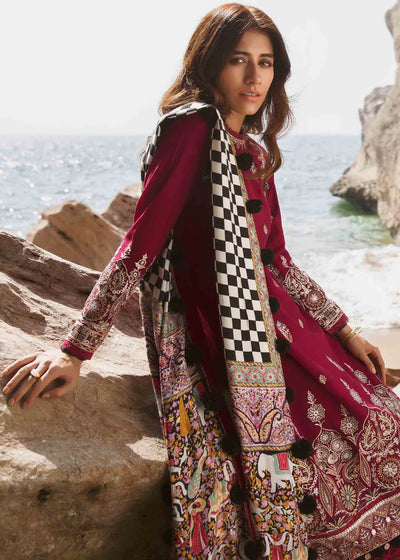 Sahel By Zaha Stitched 3 Piece Embroidered Khaddar Suit ZKS21S ZW2-21-11 ANAYEL - Winter Collection