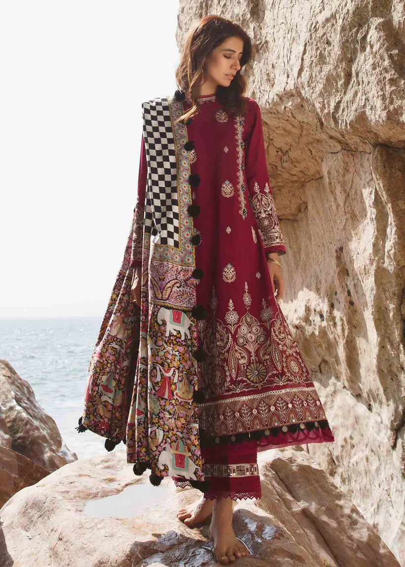 Sahel By Zaha Stitched 3 Piece Embroidered Khaddar Suit ZKS21S ZW2-21-11 ANAYEL - Winter Collection