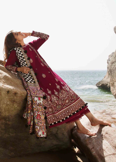 Sahel By Zaha Stitched 3 Piece Embroidered Khaddar Suit ZKS21S ZW2-21-11 ANAYEL - Winter Collection