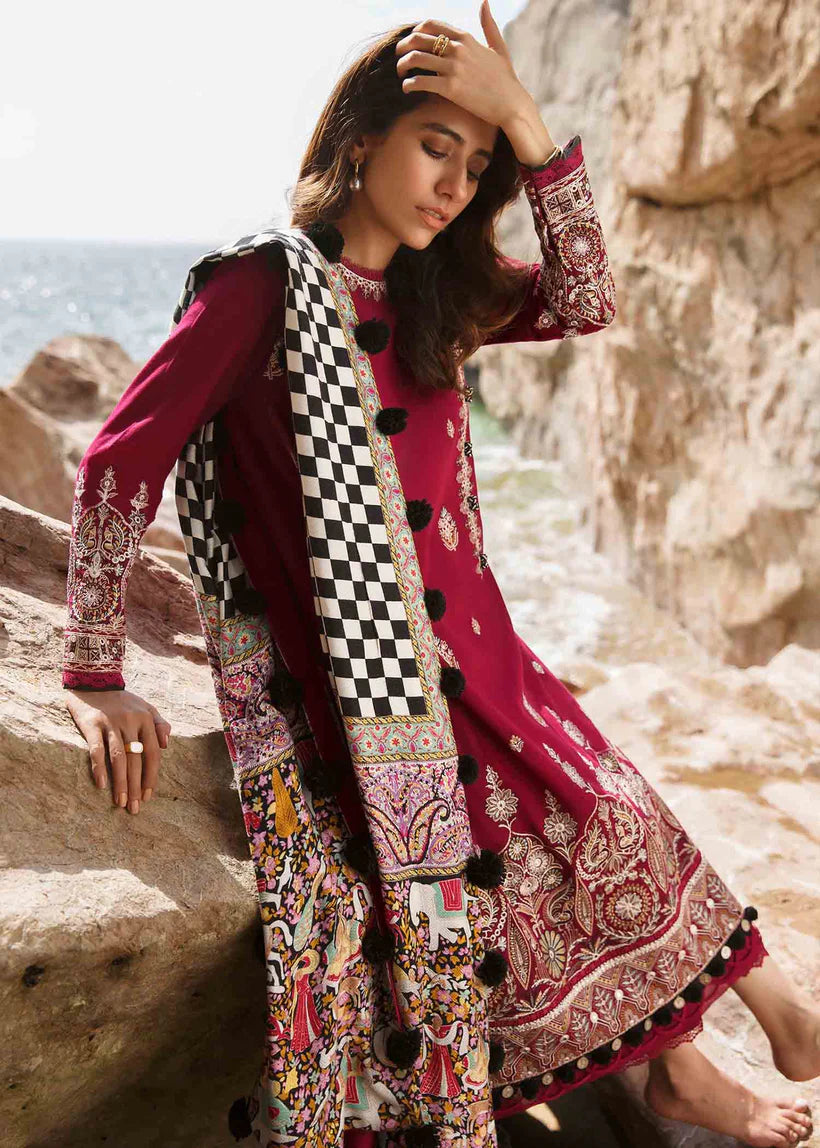 Sahel By Zaha Stitched 3 Piece Embroidered Khaddar Suit ZKS21S ZW2-21-11 ANAYEL - Winter Collection