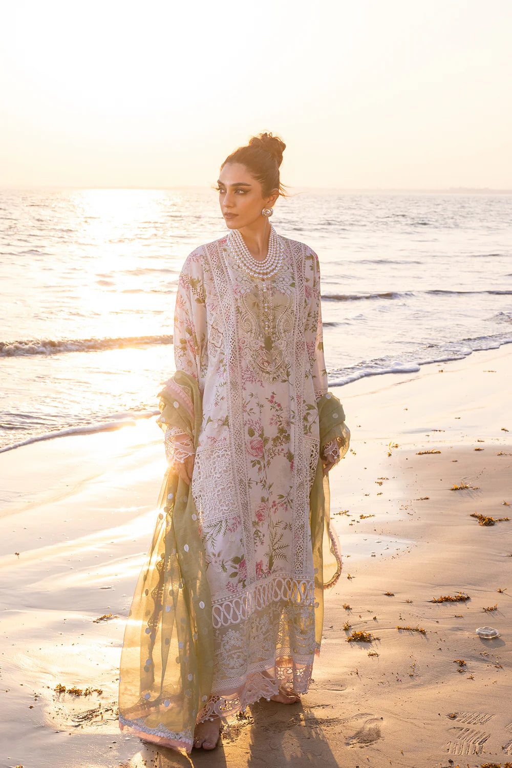 Saira Rizwan Stitched 3 Piece Embroidered Lawn Suit SR24LL Akoya - Luxury Collection