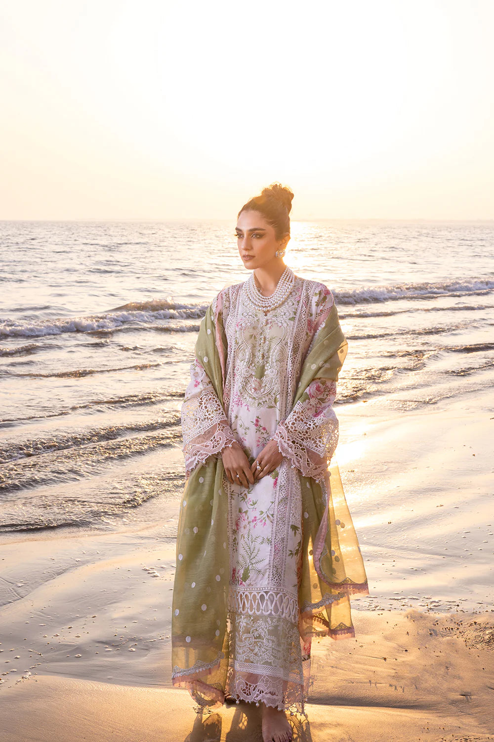 Saira Rizwan Stitched 3 Piece Embroidered Lawn Suit SR24LL Akoya - Luxury Collection