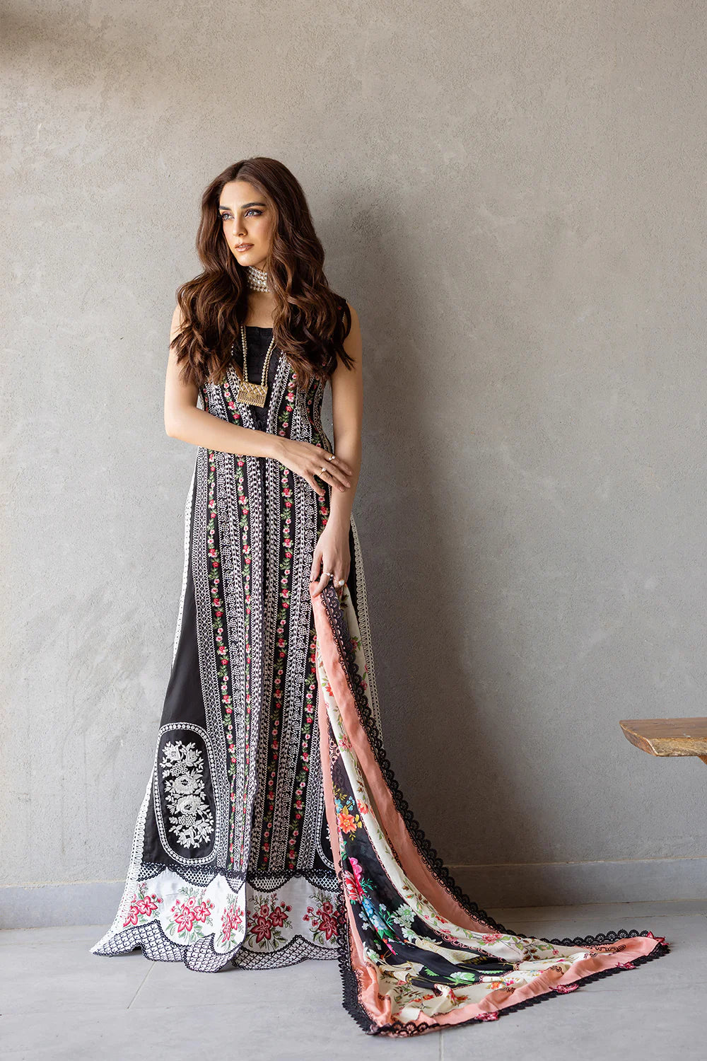 Saira Rizwan Stitched 3 Piece Embroidered Lawn Suit SR24LL Ember - Luxury Collection