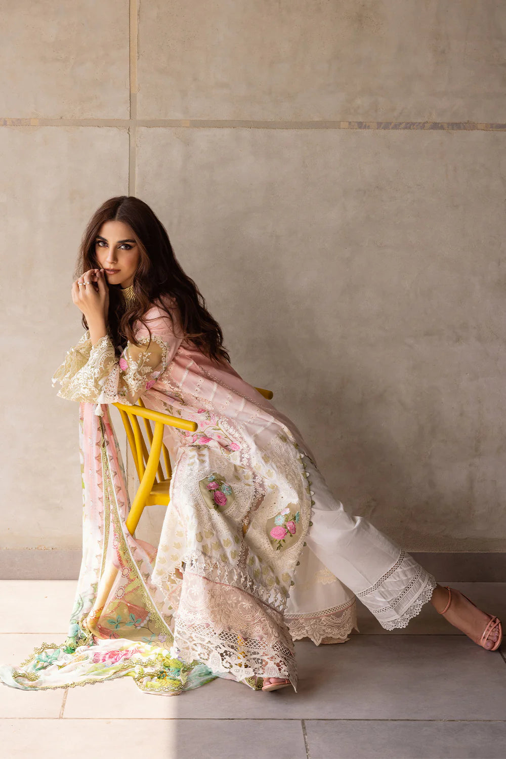 Saira Rizwan Stitched 3 Piece Embroidered Lawn Suit SR24LL Laurel - Luxury Collection