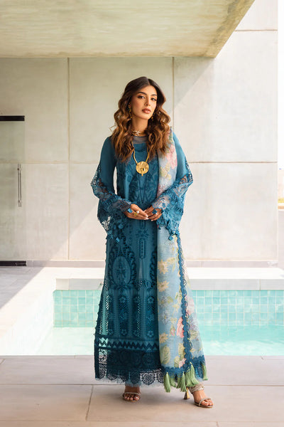 Saira Rizwan Stitched 3 Piece Embroidered Lawn Suit SR24LL Sapphire - Luxury Collection