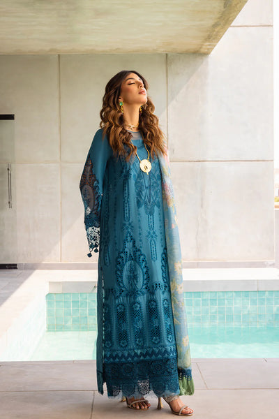 Saira Rizwan Stitched 3 Piece Embroidered Lawn Suit SR24LL Sapphire - Luxury Collection