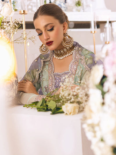 Sawariya By Roheenaz Luxury Kalidaar Unstitched 4 Piece Embroidered Chiffon Suit - RUNCH230104 - Luxury Chiffon Collection 2023 D & M COLLECTION AND NIZAMI JEWELRY