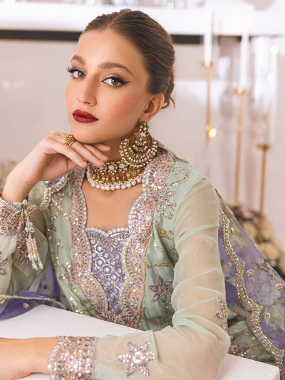 Sawariya By Roheenaz Luxury Kalidaar Unstitched 4 Piece Embroidered Chiffon Suit - RUNCH230104 - Luxury Chiffon Collection 2023 D & M COLLECTION AND NIZAMI JEWELRY