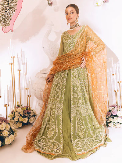 Sawariya By Roheenaz Luxury Kalidaar Unstitched 4 Piece Embroidered Chiffon Suit - RUNCH230105 - Luxury Chiffon Collection 2023 D & M COLLECTION AND NIZAMI JEWELRY