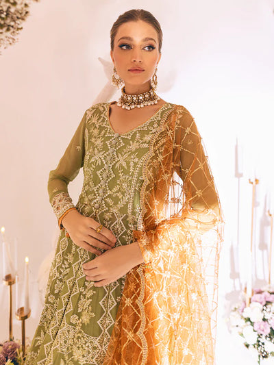 Sawariya By Roheenaz Luxury Kalidaar Unstitched 4 Piece Embroidered Chiffon Suit - RUNCH230105 - Luxury Chiffon Collection 2023 D & M COLLECTION AND NIZAMI JEWELRY