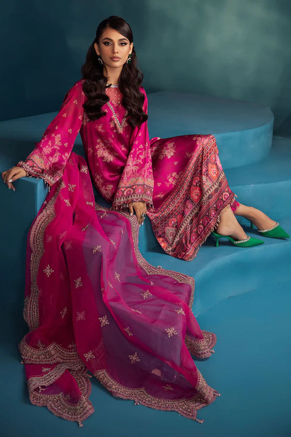 Secretoria By Nureh Unstitched 3 Piece Embroidered Silk Suit NU24SS S-10 Penelope - Festive Collection