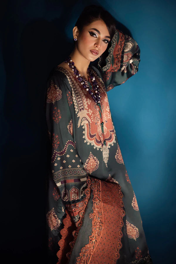 Secretoria By Nureh Unstitched 3 Piece Embroidered Silk Suit NU24SS S-12 Daphne - Festive Collection