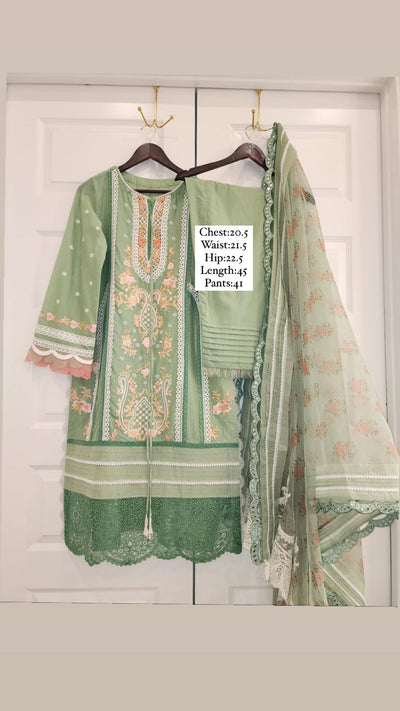 Sobia Nazir Stitched 3 Piece Embroidered Lawn Suit - 10A - Luxury Summer Collection D & M COLLECTION AND NIZAMI JEWELRY