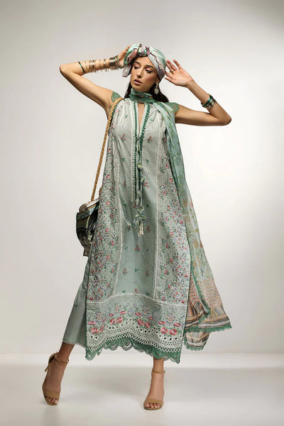 Sobia Nazir Stitched 3 Piece Embroidered Lawn Suit 23V2-Vital-9A - Luxury Summer Collection D & M COLLECTION AND NIZAMI JEWELRY