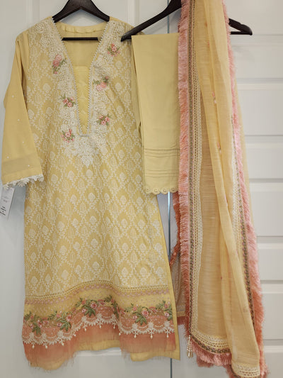 Sobia Nazir Stitched 3 Piece Embroidered Lawn Suit -Vital-1A - Luxury Summer Collection D & M COLLECTION AND NIZAMI JEWELRY