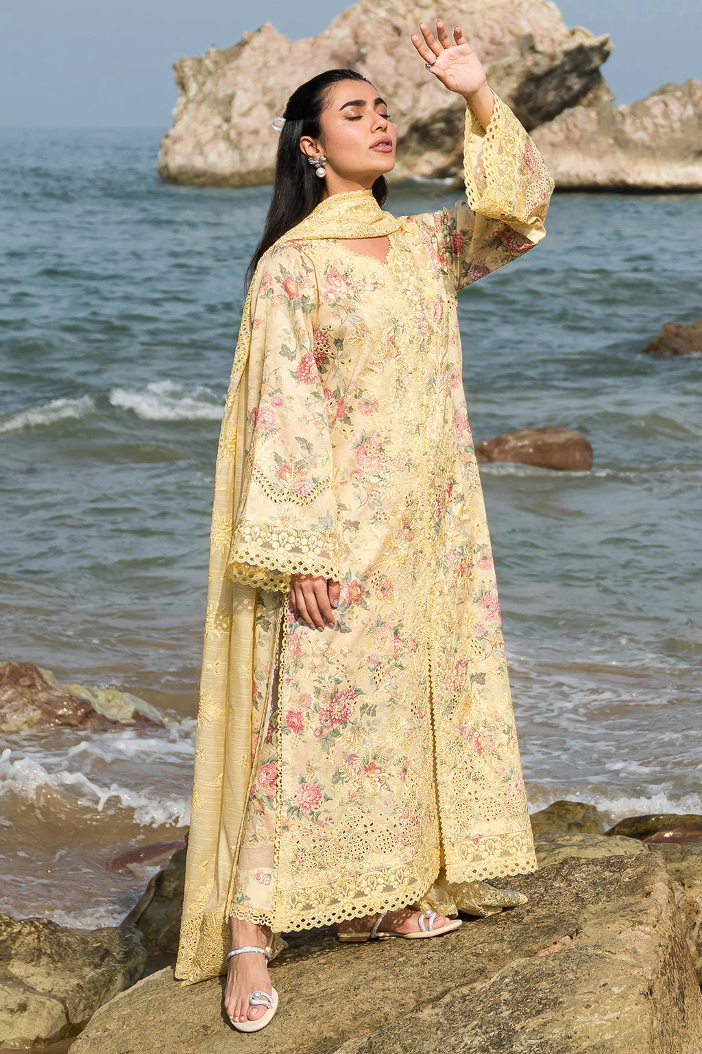 Summer Together By Afrozeh Stitched 3 Piece Embroidered Lawn Suit AF24ST Aspen - Summer Collection