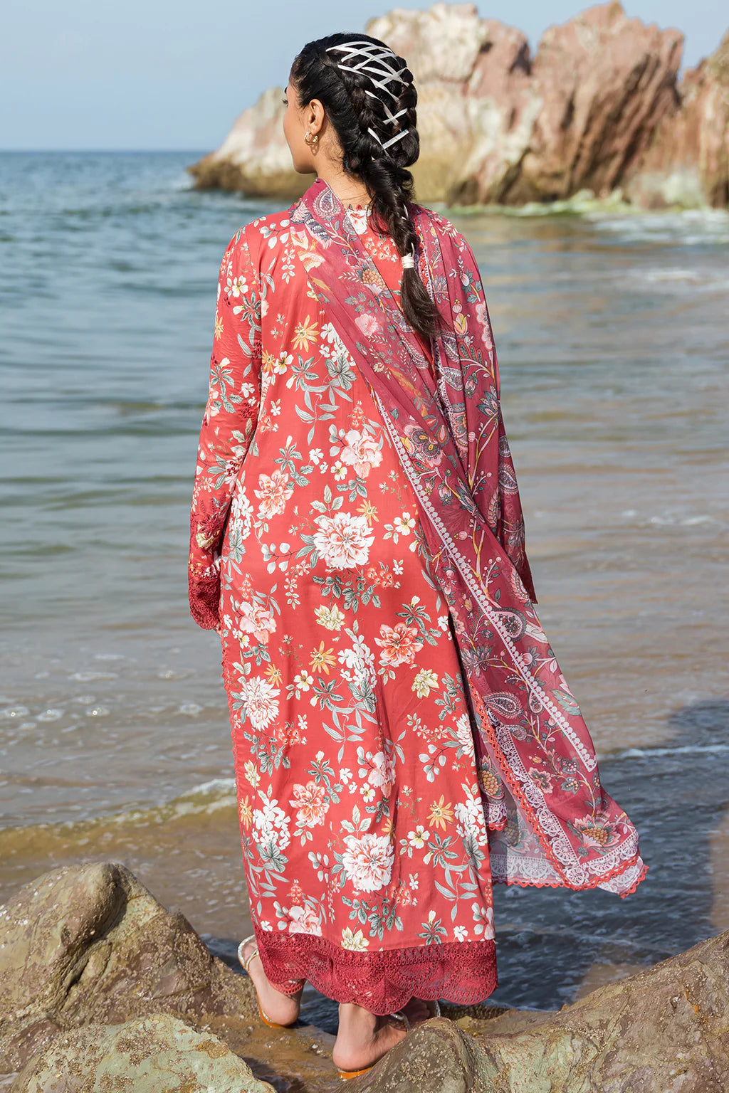 Summer Together By Afrozeh Stitched 3 Piece Embroidered Lawn Suit AF24ST Scarley - Summer Collection