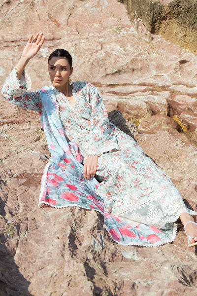 Summer Together By Afrozeh Stitched 3 Piece Embroidered Lawn Suit AF24ST Topaz - Summer Collection