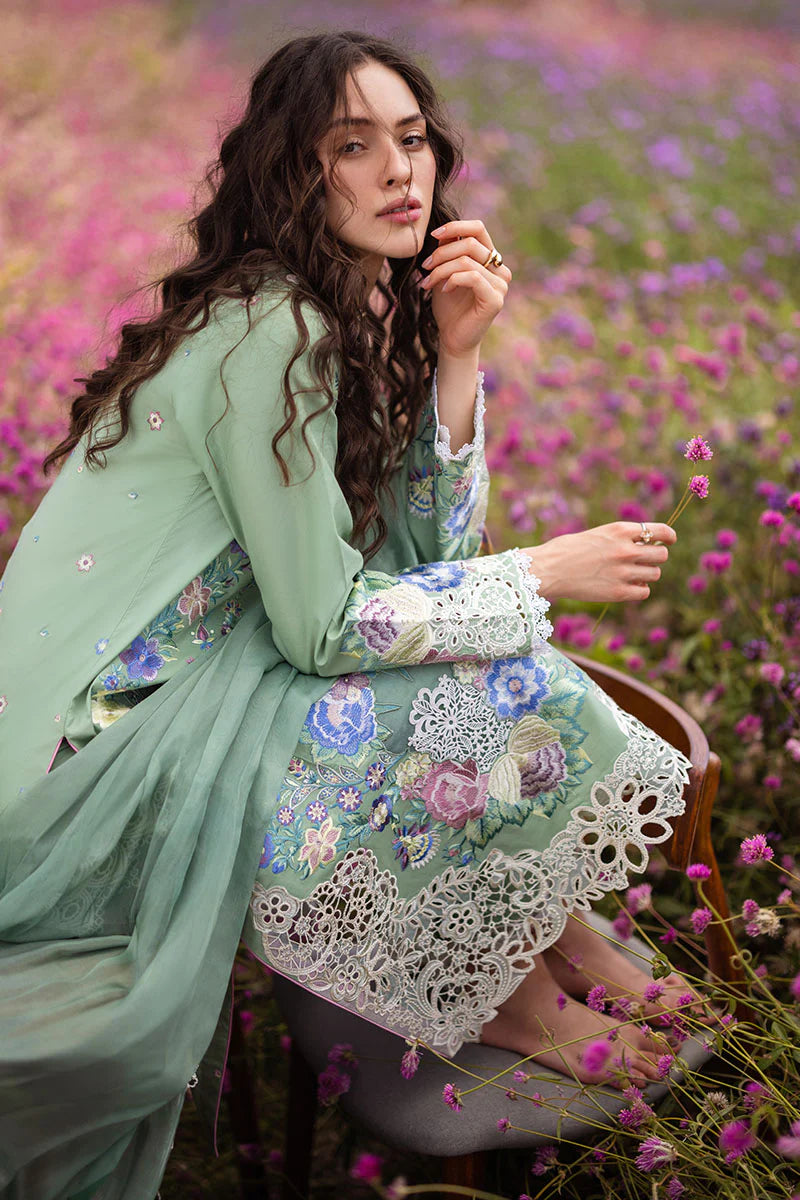 The Secret Garden by Mushq Stitched 3 Piece Embroidered Lawn Suit MQ24SG D-2A BRIMSTONE - Summer Collection