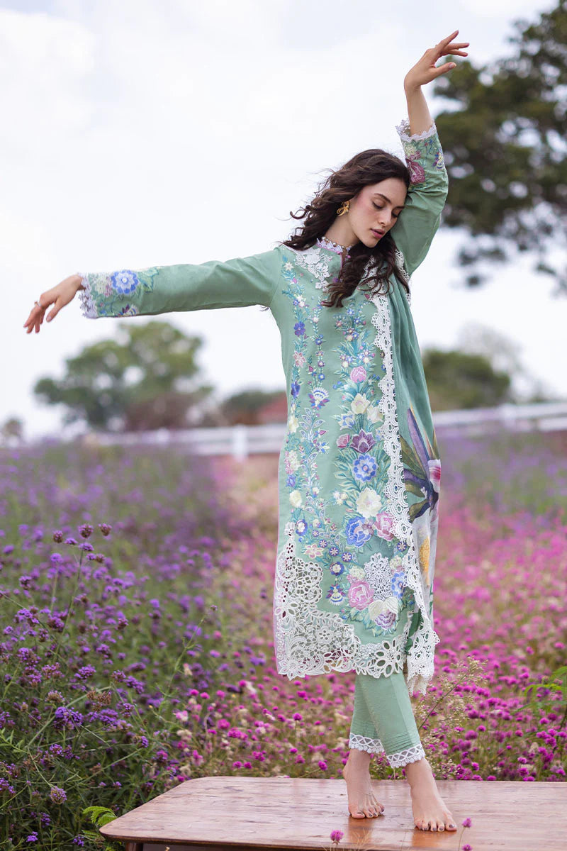 The Secret Garden by Mushq Stitched 3 Piece Embroidered Lawn Suit MQ24SG D-2A BRIMSTONE - Summer Collection