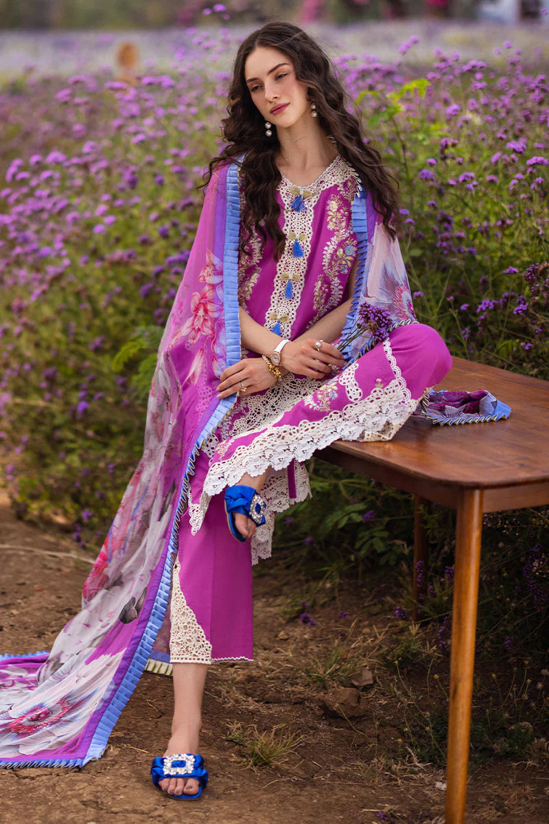 The Secret Garden by Mushq Stitched 3 Piece Embroidered Lawn Suit MQ24SG D-3A ENCHANTED BLOOM - Summer Collection