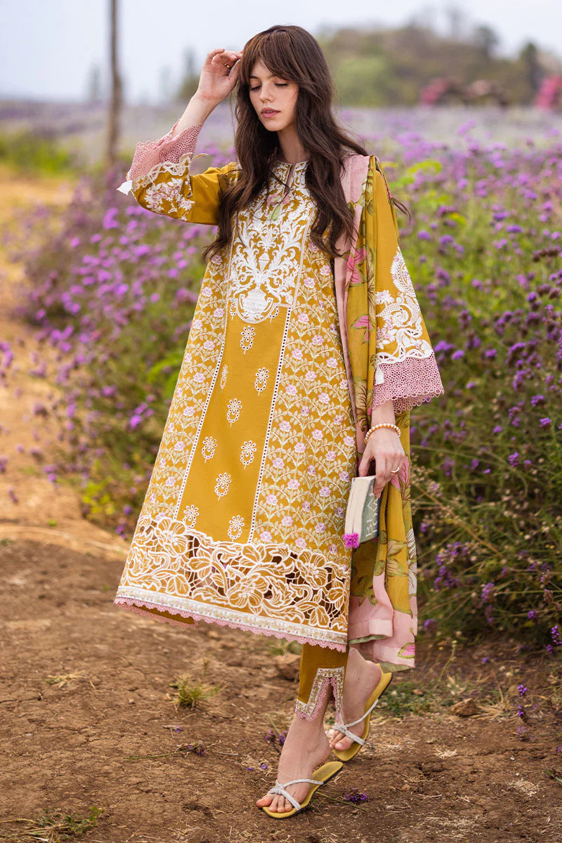 The Secret Garden by Mushq Stitched 3 Piece Embroidered Lawn Suit MQ24SG D-4B WHISPERING PETALS - Summer Collection