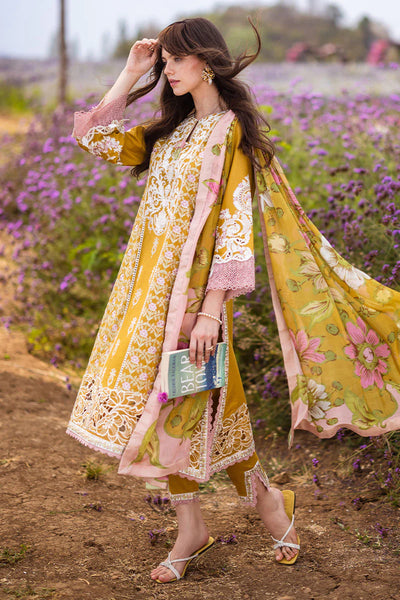 The Secret Garden by Mushq Stitched 3 Piece Embroidered Lawn Suit MQ24SG D-4B WHISPERING PETALS - Summer Collection