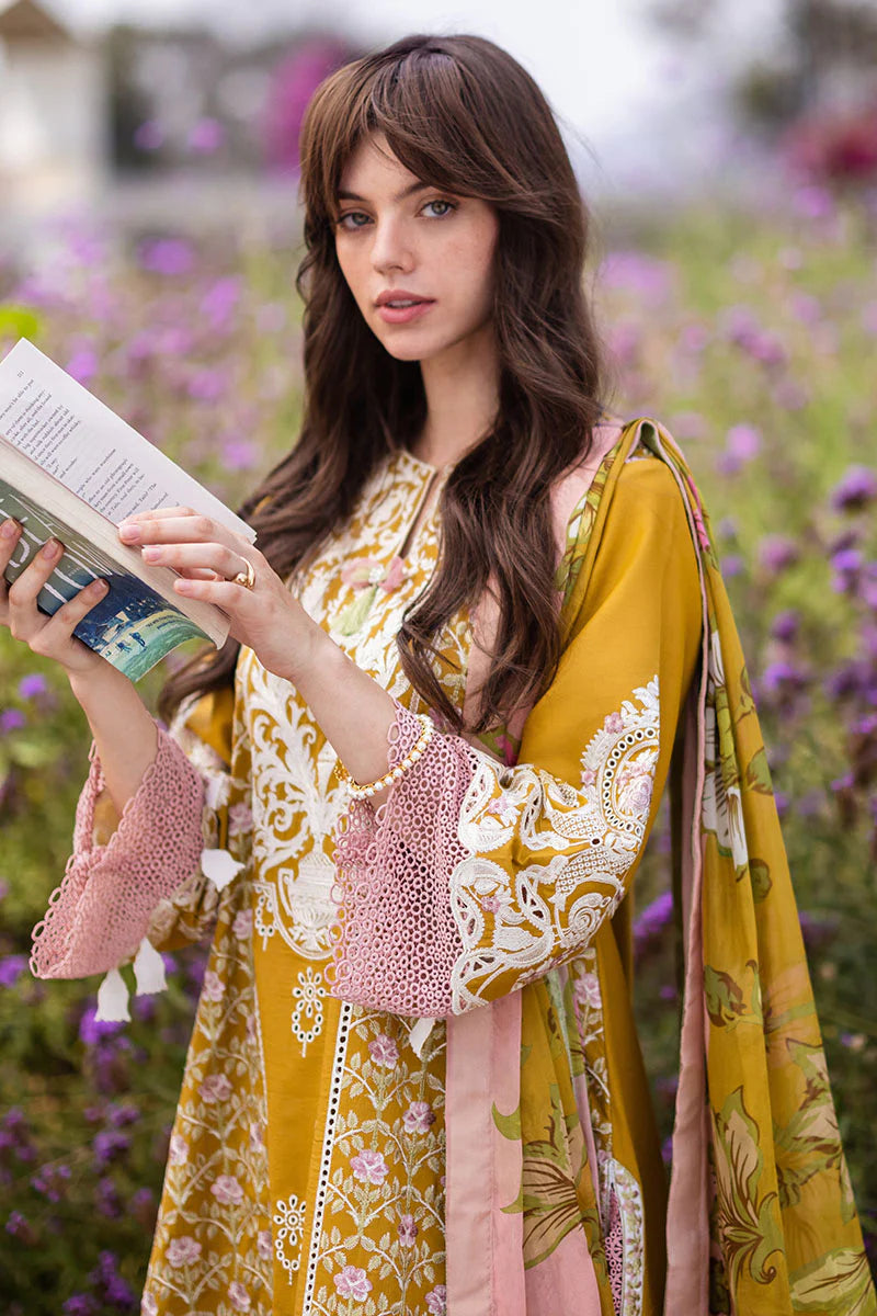 The Secret Garden by Mushq Stitched 3 Piece Embroidered Lawn Suit MQ24SG D-4B WHISPERING PETALS - Summer Collection