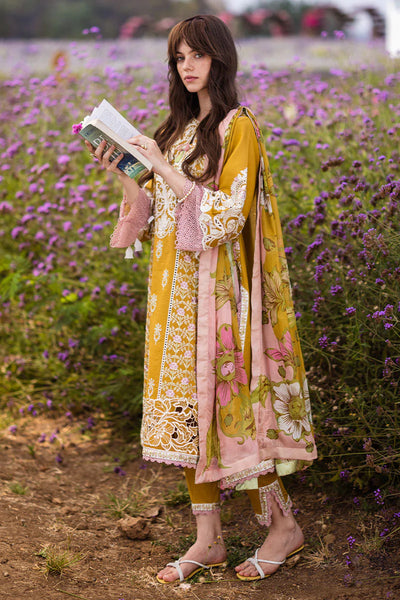 The Secret Garden by Mushq Stitched 3 Piece Embroidered Lawn Suit MQ24SG D-4B WHISPERING PETALS - Summer Collection