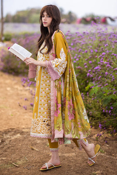 The Secret Garden by Mushq Stitched 3 Piece Embroidered Lawn Suit MQ24SG D-4B WHISPERING PETALS - Summer Collection