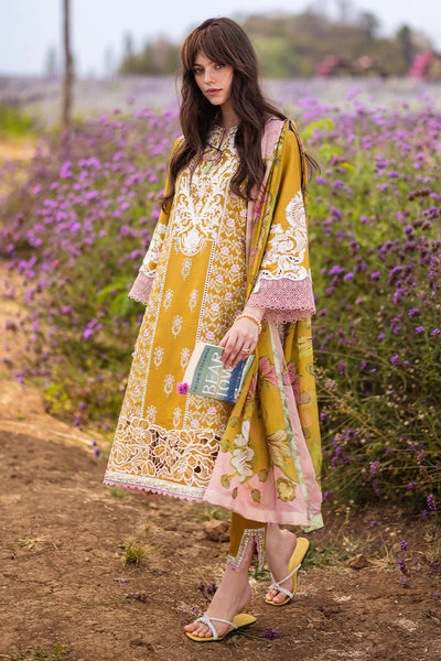 The Secret Garden by Mushq Stitched 3 Piece Embroidered Lawn Suit MQ24SG D-4B WHISPERING PETALS - Summer Collection