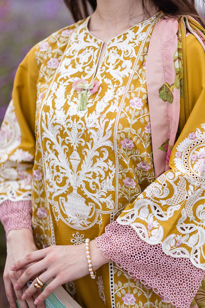 The Secret Garden by Mushq Stitched 3 Piece Embroidered Lawn Suit MQ24SG D-4B WHISPERING PETALS - Summer Collection