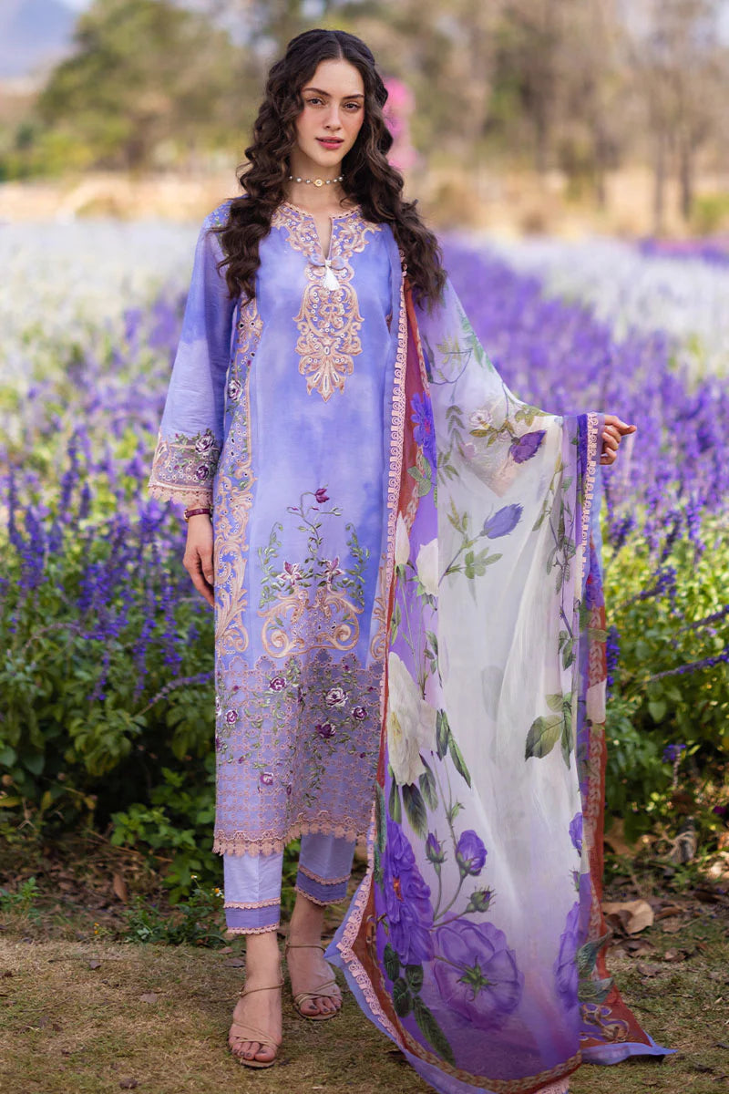 The Secret Garden by Mushq Stitched 3 Piece Embroidered Lawn Suit MQ24SG D-5A PURPLE EMPEROR - Summer Collection