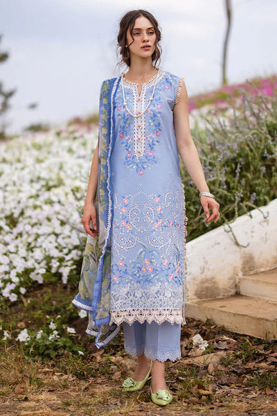 The Secret Garden by Mushq Stitched 3 Piece Embroidered Lawn Suit MQ24SG D-8A MYOSOTIS - Summer Collection