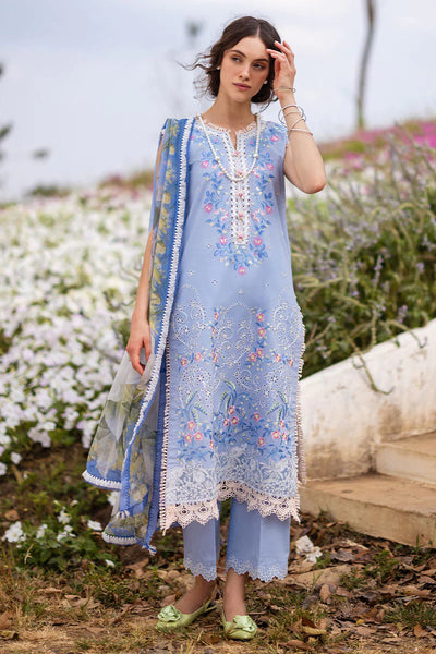 The Secret Garden by Mushq Stitched 3 Piece Embroidered Lawn Suit MQ24SG D-8A MYOSOTIS - Summer Collection